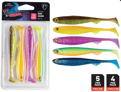 Fox Rage Slick Shad UV Mixed Color Packs